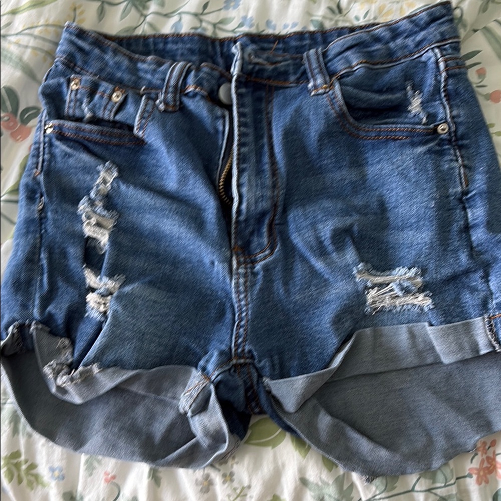 Distressed Denim Women Shorts